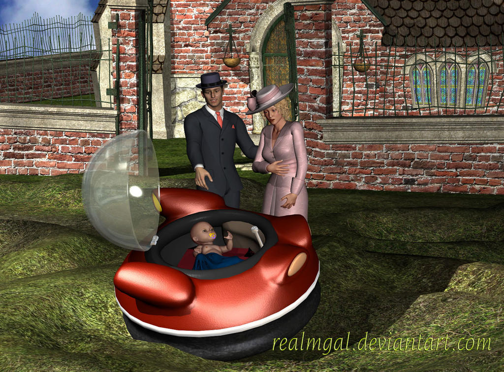 It is a baby in a flying saucer (1of3)