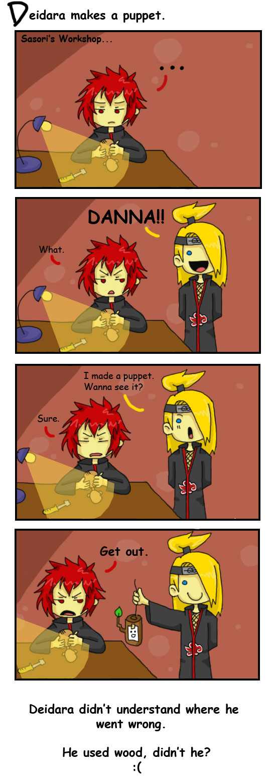 Deidara makes a puppet...