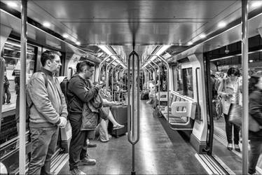 Between passengers exit and entrance