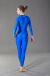 Blue spandex catsuit
