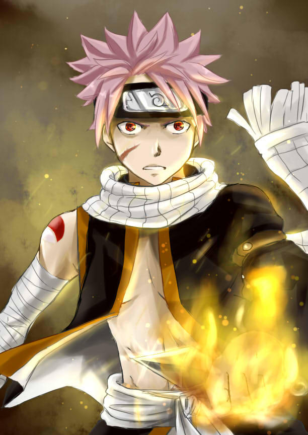 Fairy tail anime character surrounded by smoke