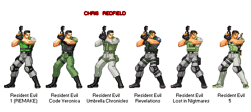 Chris Redfield all Costumes.