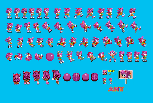 Amy rose spritesheet by jk0424 on DeviantArt