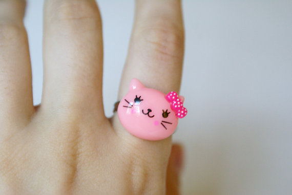 Kawaii Pink Kitty Ring