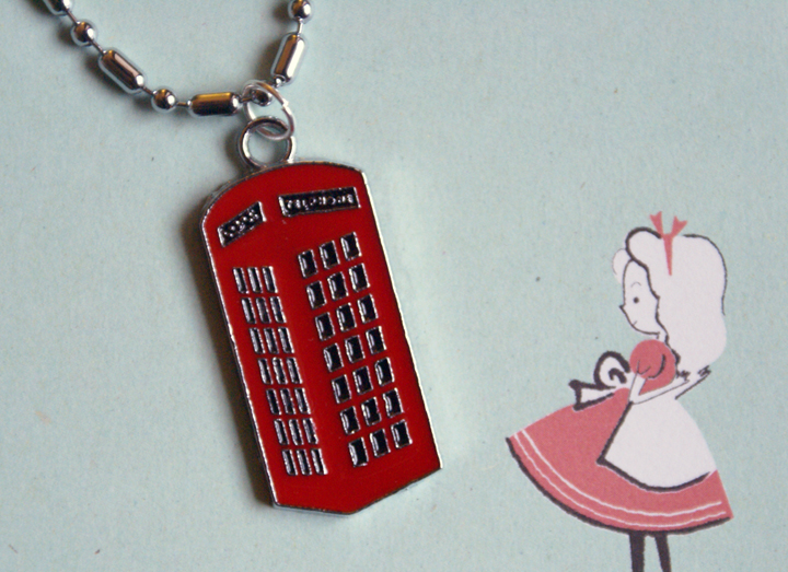 Red Phone Booth Necklace