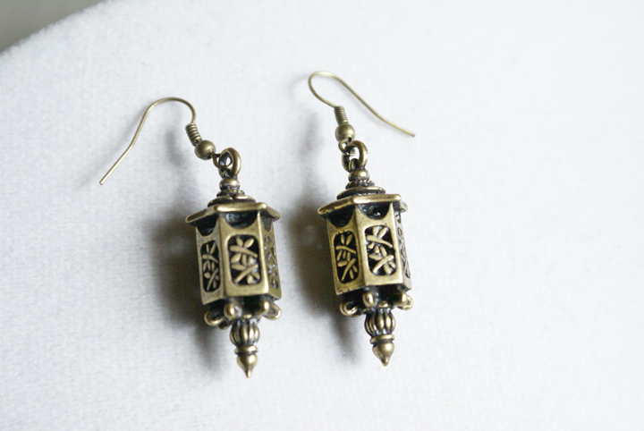 Antique Bronze Lantern Earrings