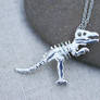 Silver T-rex Skeleton Necklace