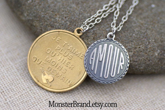 French Medallion Amore Necklace