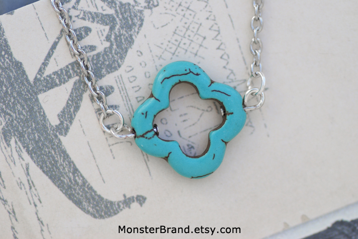 Turquoise Clover Necklace