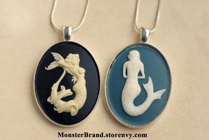 Mermaid Cameo Necklaces