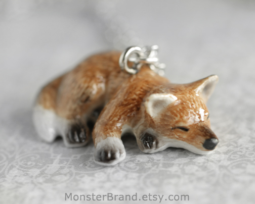 Sleepy Fox Necklace