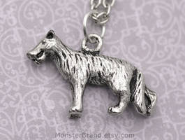 Silver Gray Wolf Necklace