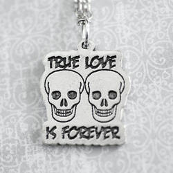 True Love is Forever Skull Necklace