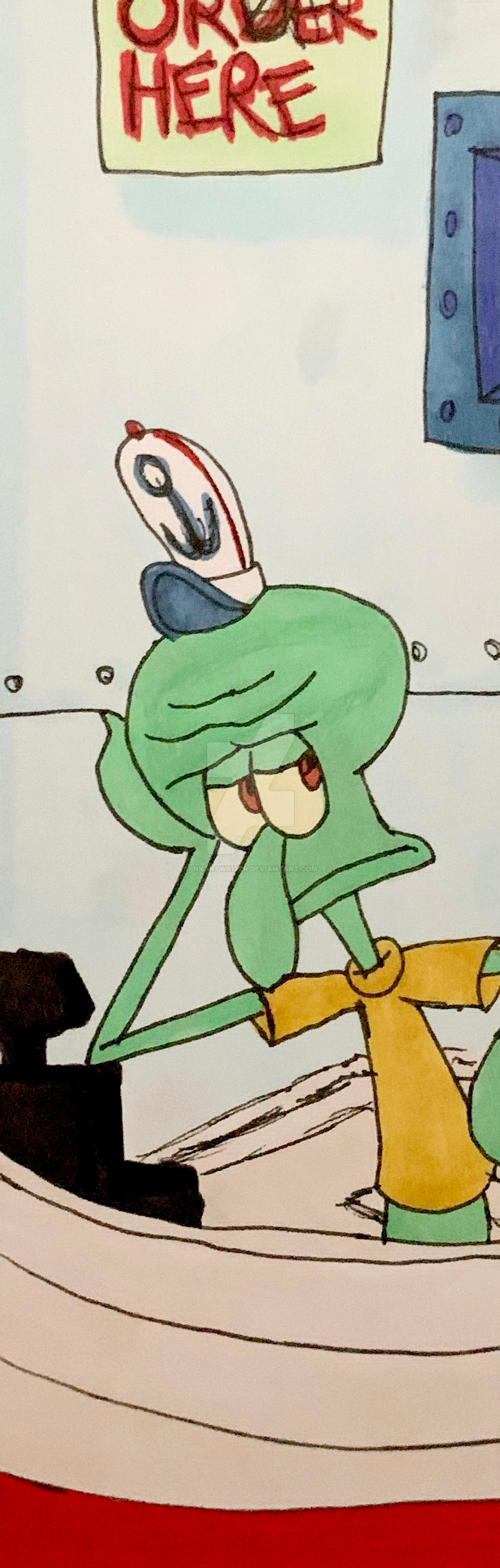 Squidward Boring Routine Bored Squidward Bookmark by InkArtWriter on DeviantArt