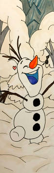 Friendly Snowman Bookmark by InkArtWriter