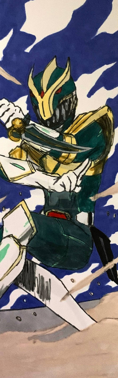 Battling the Green Ranger Bookmark by InkArtWriter on DeviantArt