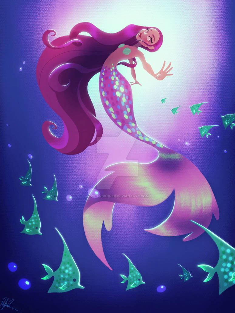 Purple Mermaid by DylanBonner on DeviantArt