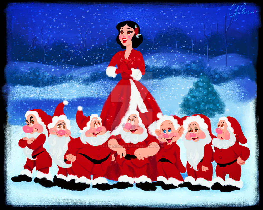 Белоснежка 7 лет. Snow White and 7 Dwarfs. Белоснежка Дисней Гномы. Новогодние Белоснежка и семь гномов. Белоснежка Дисней год.