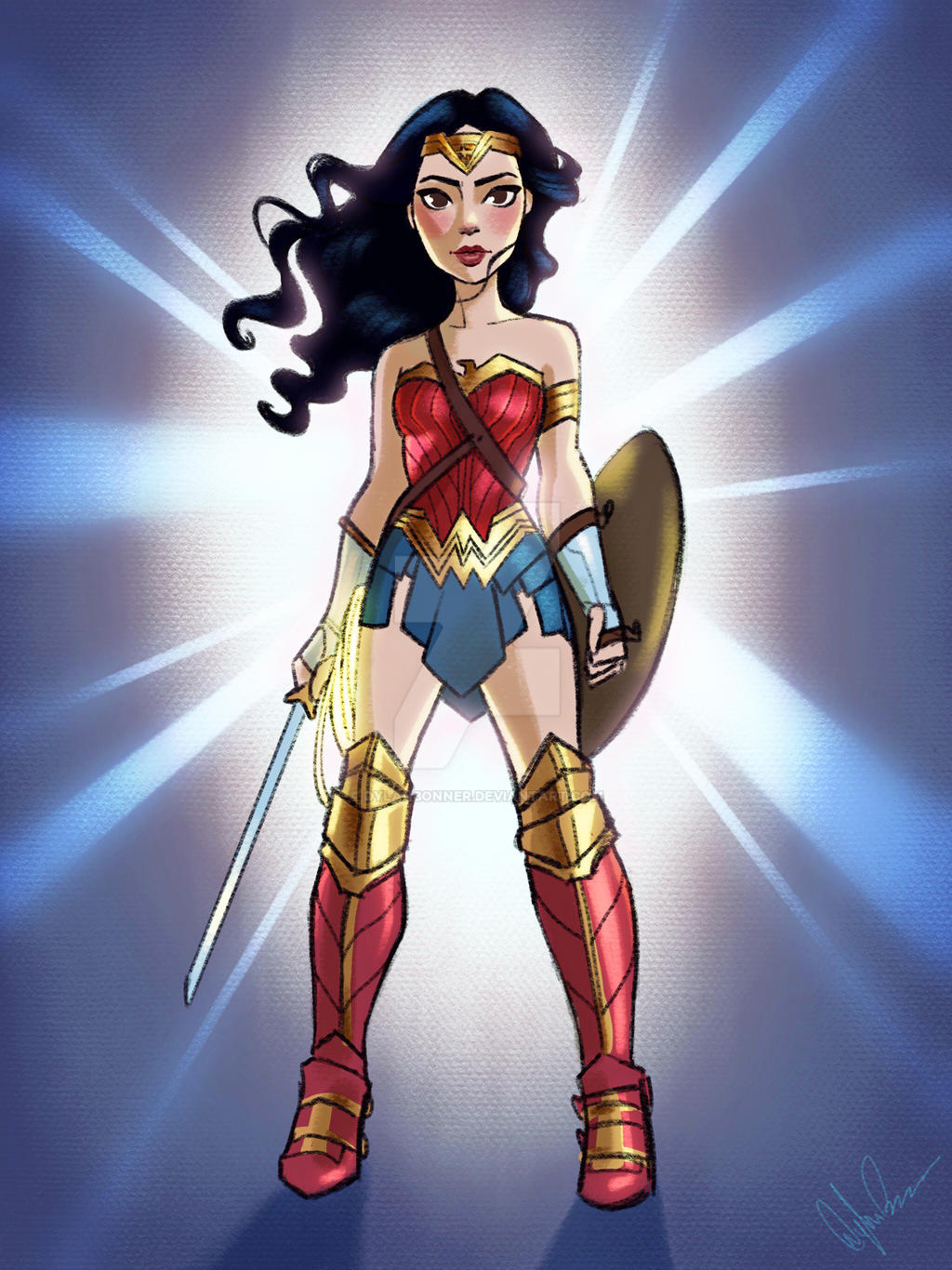 Wonder Woman Sketch/Color by DylanBonner on DeviantArt