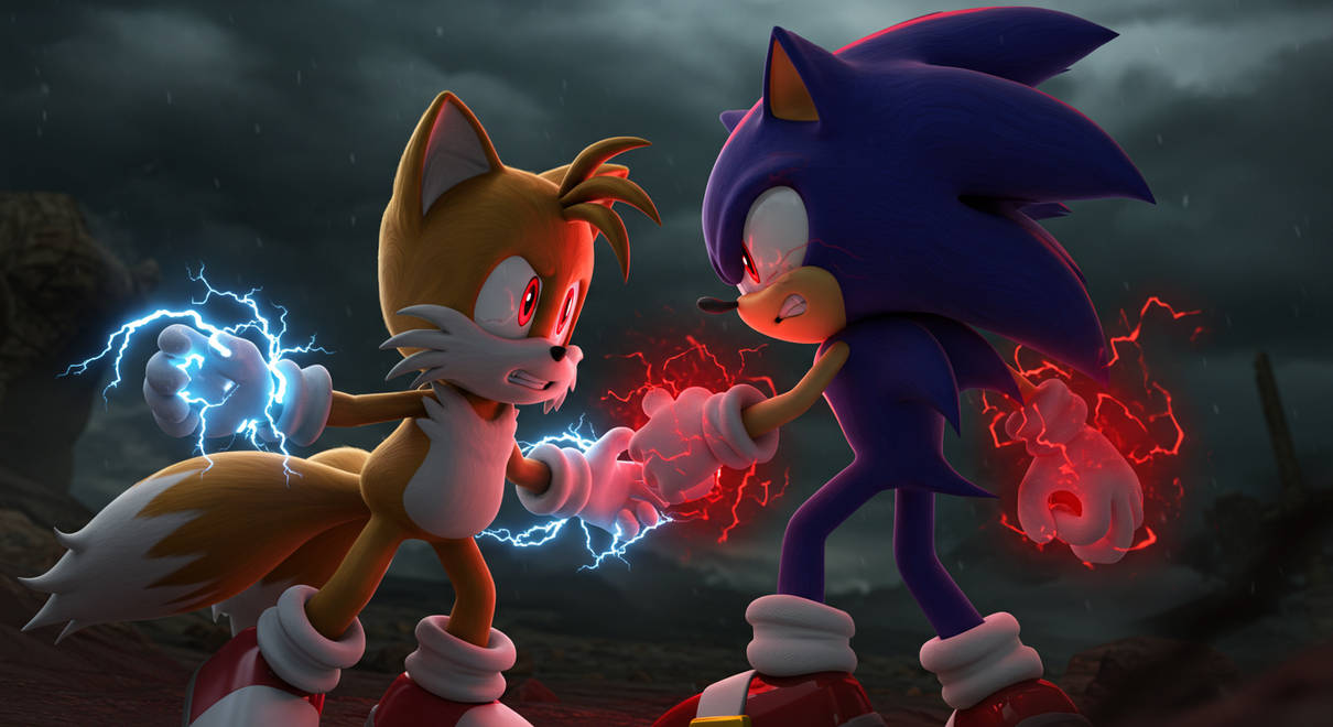 Tails, fighting Sonic by gamer123322 on DeviantArt