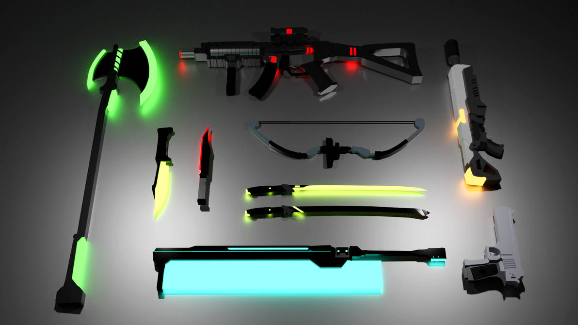a neon weapon pack i made back in 2020 by MarinaMobi on DeviantArt