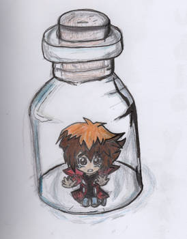 Judai trapped in bottle