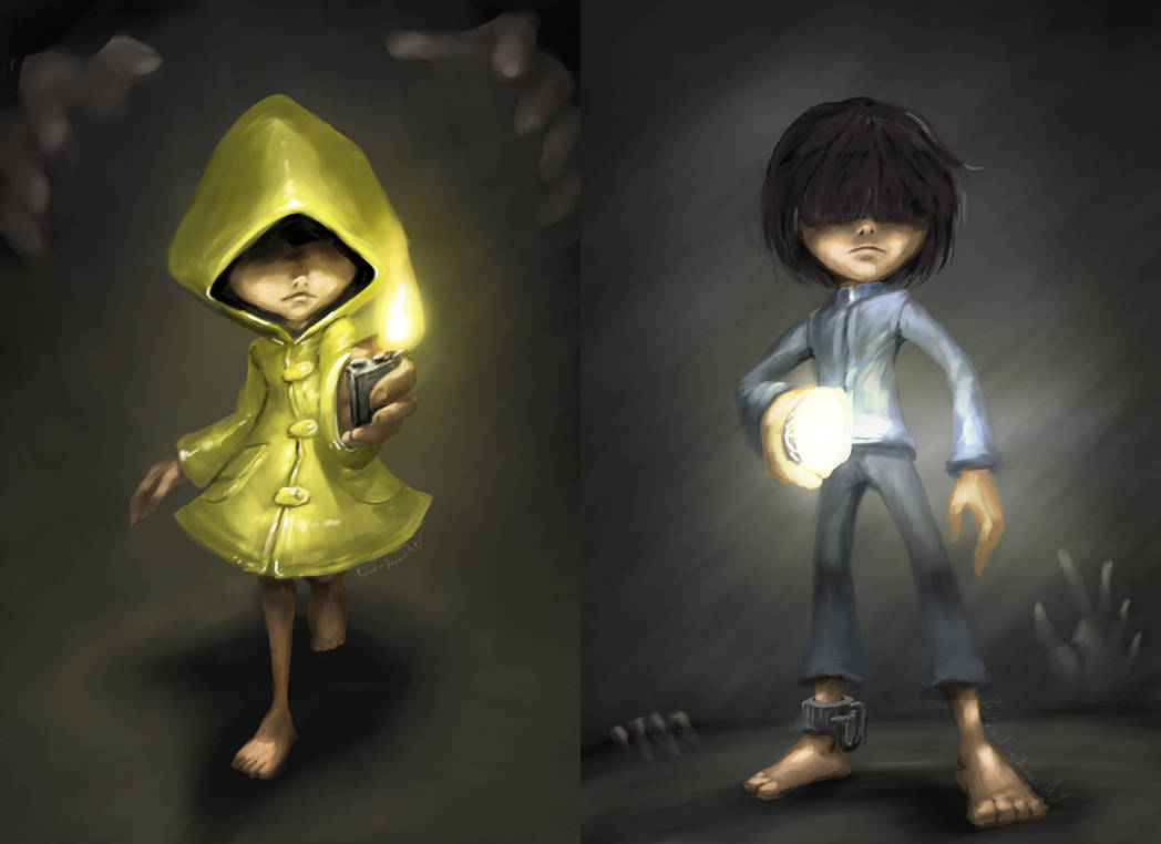 Игра про маленького человечка в желтом. Little Nightmares шестая и беглец. Little Nightmares шестая и беглец арт. Little Nightmares 2 шестая. Little Nightmares 2 mono и шестая арт.