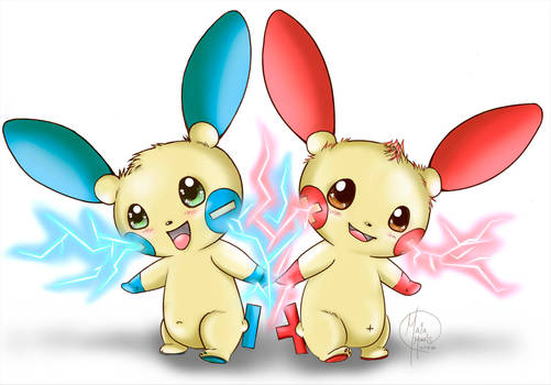 Plusle and Minun Attack Together!!!