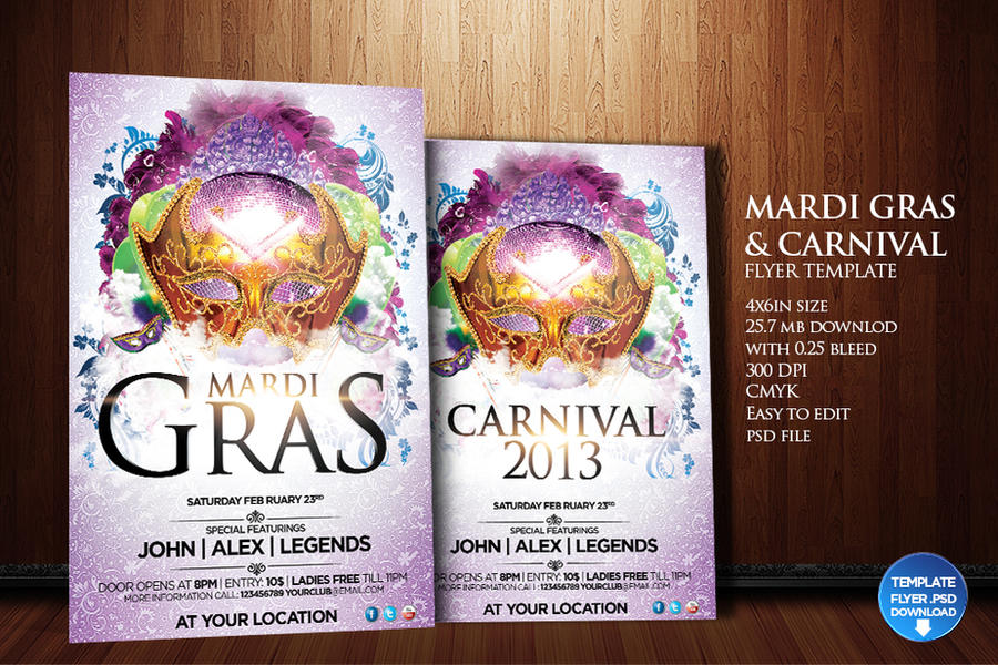 Mardi Gras / Carnival Flyer Template