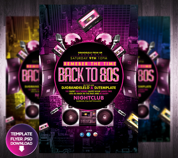 Flash Back 80s Flyer Template