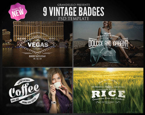 Vintage Badges PSD Template 2.0