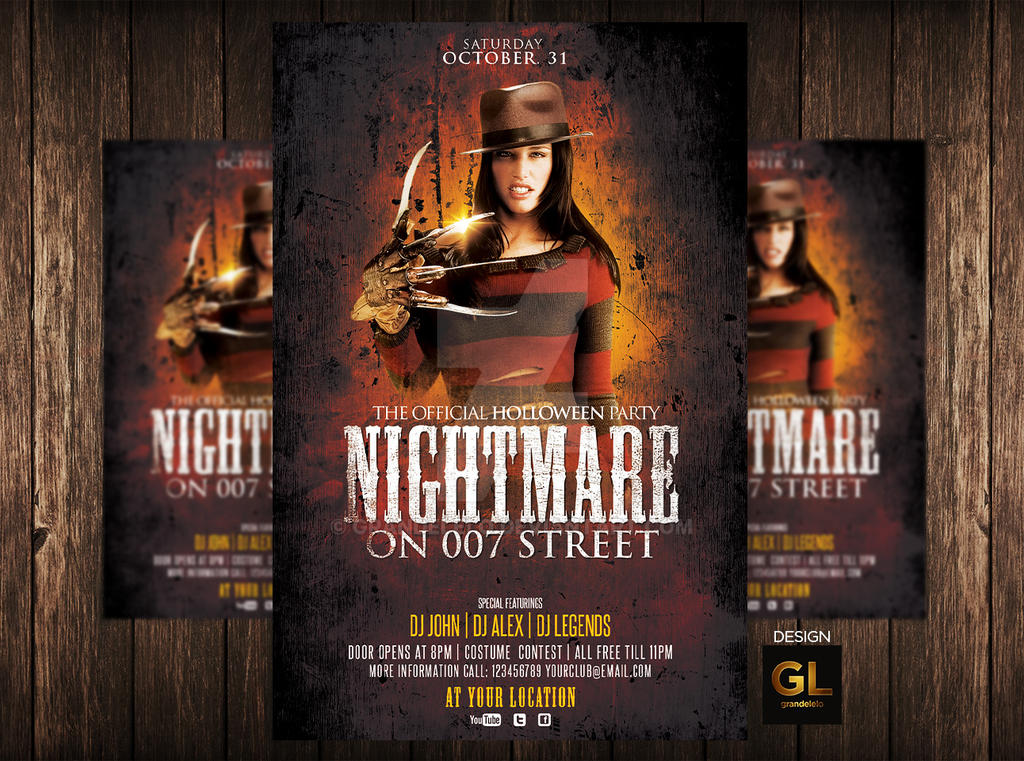 Nightmare on the Street Halloween Flyer
