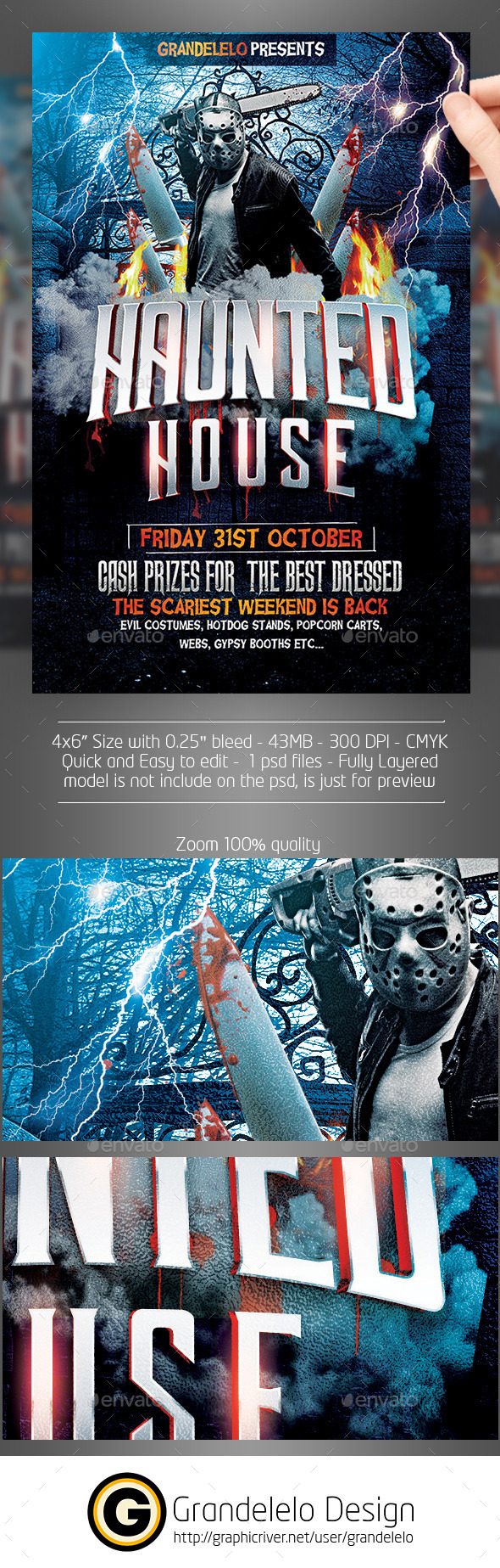 Haunted House Flyer Template PDS