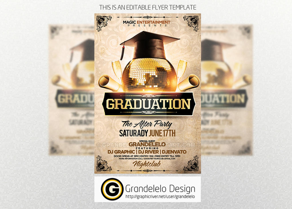 Graduation After Party Flyer Template PSD