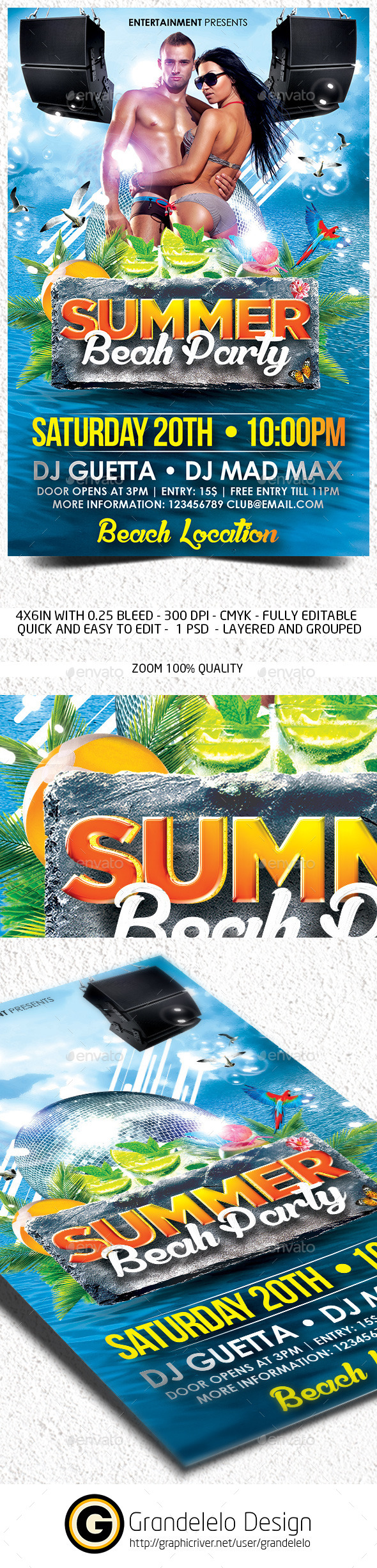 The Summer Beach Party Flyer Template