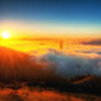 Sunrise over fog, San Francisco