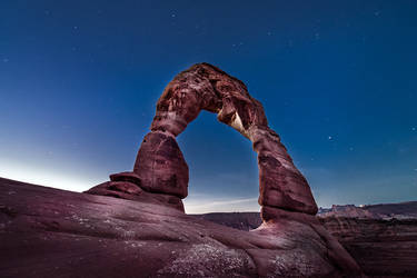 Arches National Park, delicate moon by alierturk