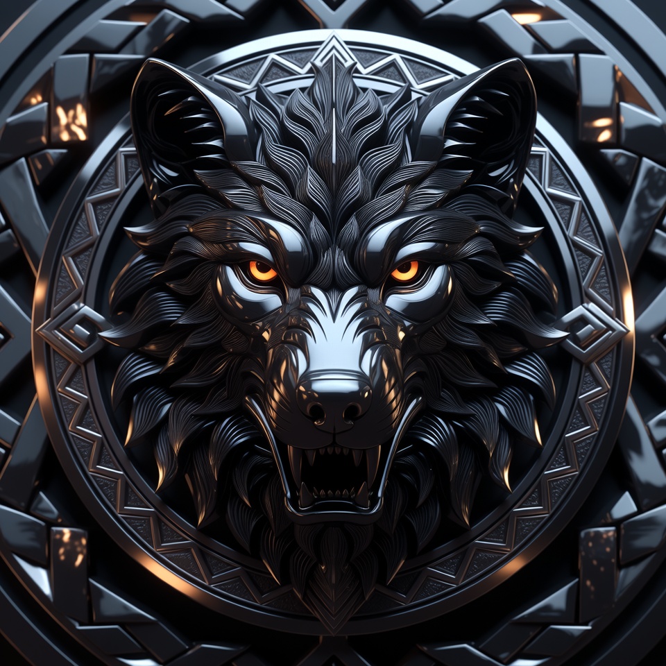 Vtt Rune Wolf The Rune-Bound Wolf Dark Fantasy Viking Insignia by ValdrStudio on ...