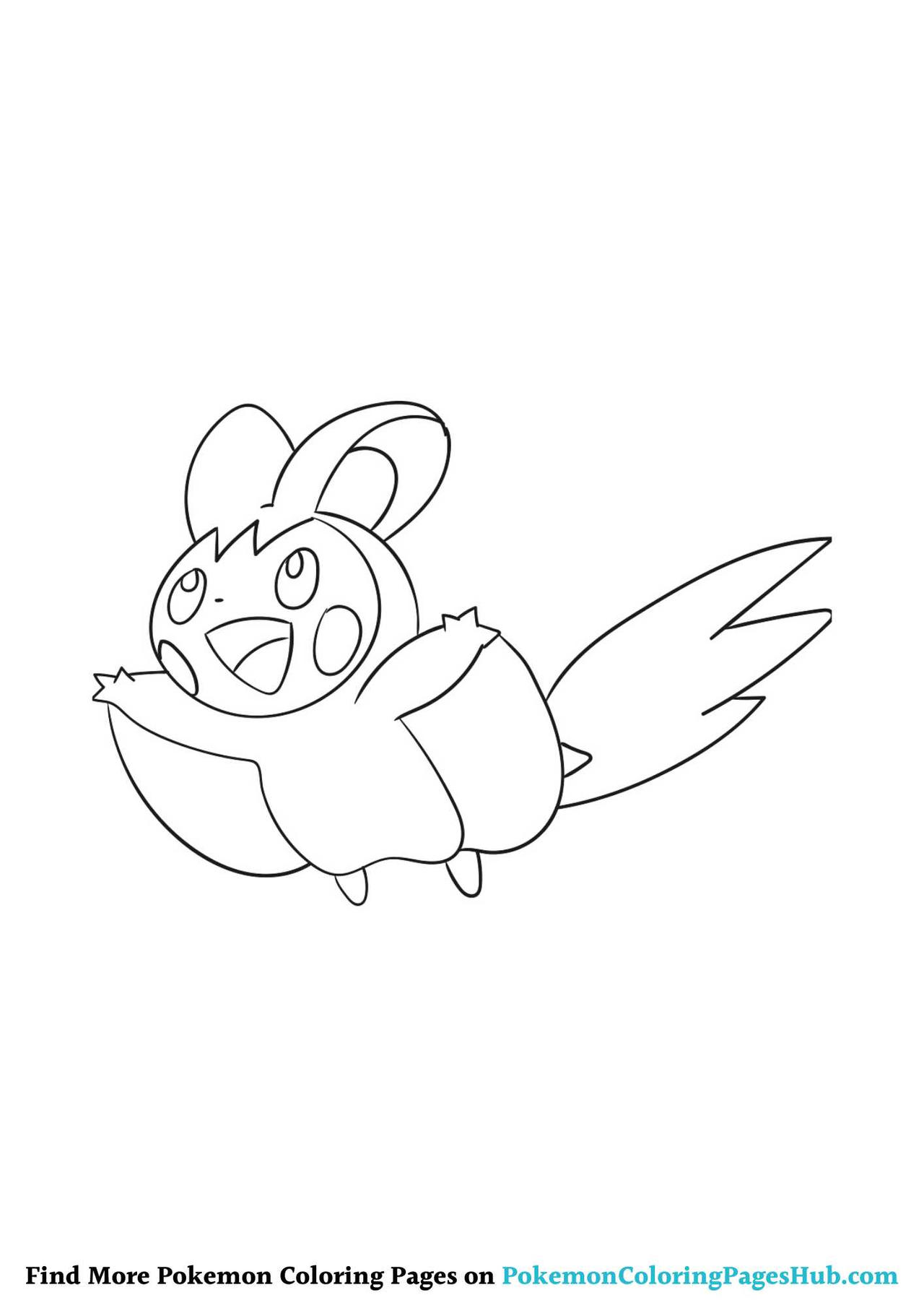 Emolga Pokemon Coloring Pages by pokemoncoloringpage on DeviantArt