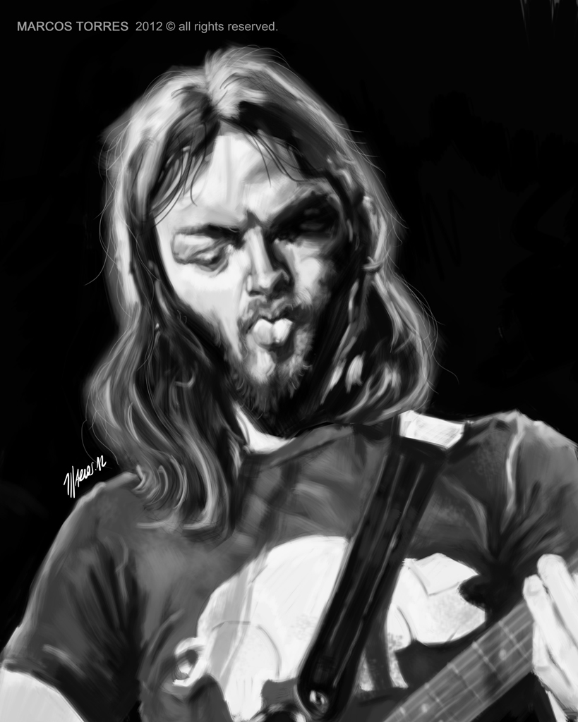 David Gilmour caricature