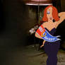Raina Hood in trying on new dresses