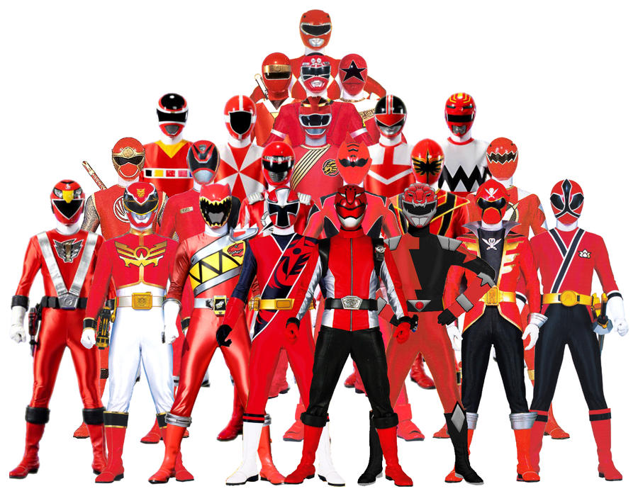 All Red Power Rangers by on DeviantArt