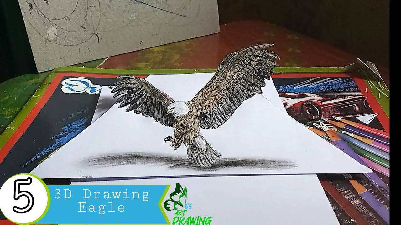 3D drawing eagle (animal) by ESartDRAWING on DeviantArt