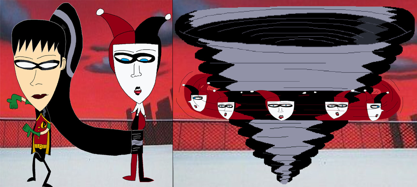 Robin Amy Gives Harley Quinn a Whirl by Azel98 on DeviantArt