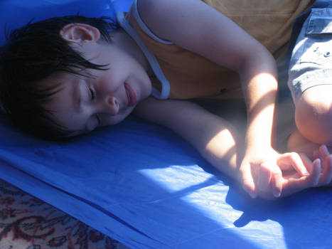 Playing under tent