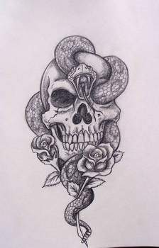 Skull snake roses