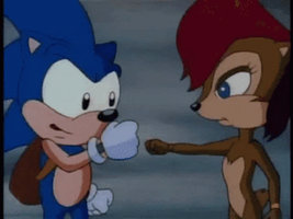 Sonic and Sally's Secret Handshake GIF