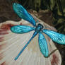 Saphire Dragonfly - Calopteryx virgo - Necklace
