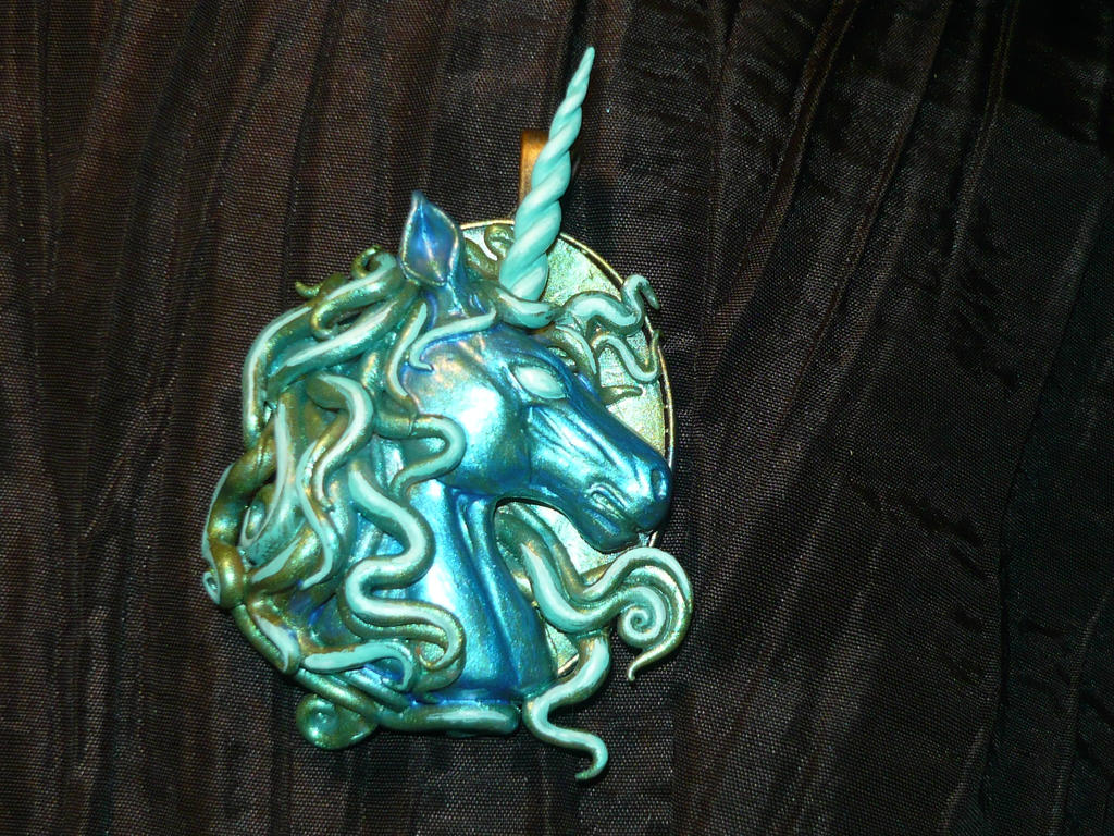 Unicorn of dark Waters - handsculpted Pendant