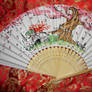 Okami ~ Resting Goddess - handpainted Paperfan